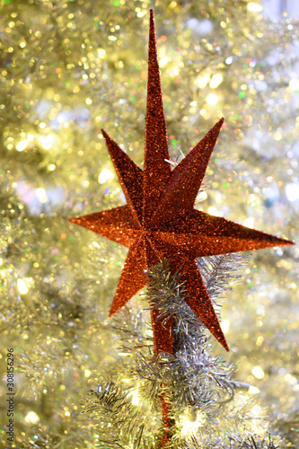 Close up of ornament with bokeh background 