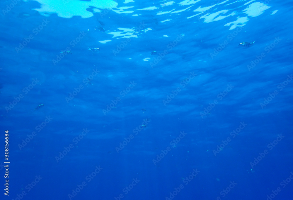 Sunbeam in the underwater 