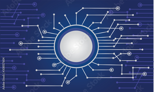 Abstract background  connecting dots and lines. Connection science background, circuit board background technology, Vector illustration design digital technology. with drak blue template