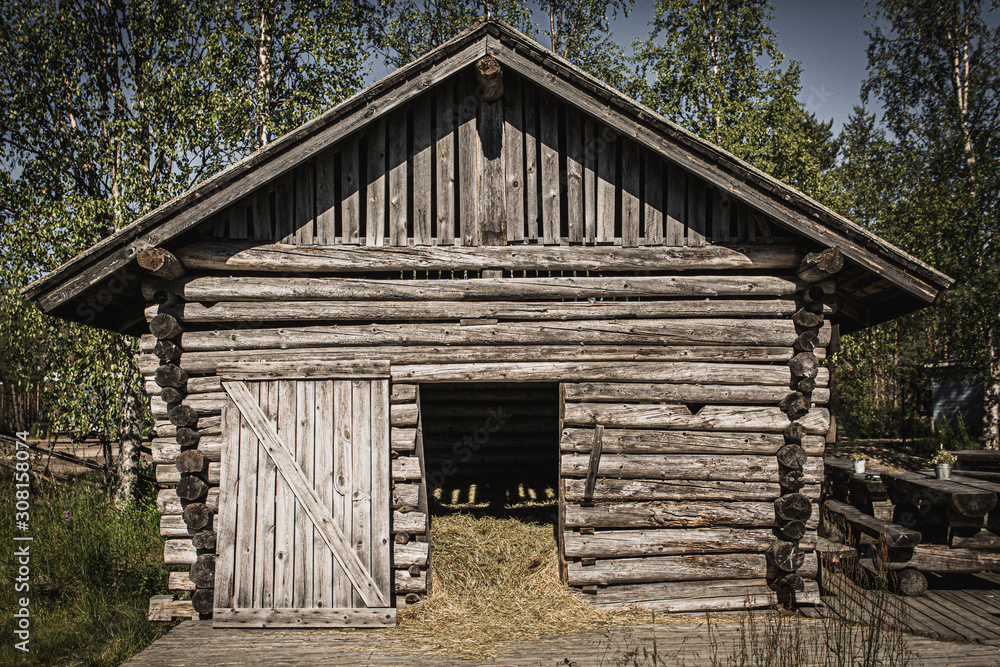 Old wooden barn in Finland countryside. Old wooden barn in Finland countryside.