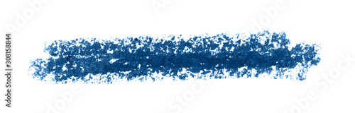 Fototapeta Naklejka Na Ścianę i Meble -  Classic blue makeup swatch. Cosmetic pencil, liner smudge isolated on white background