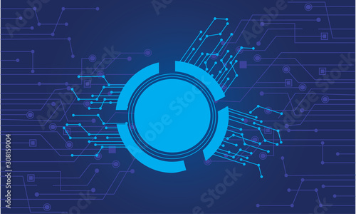 Abstract background  connecting dots and lines. Connection science background, circuit board background technology, Vector illustration design digital technology. with drak blue template