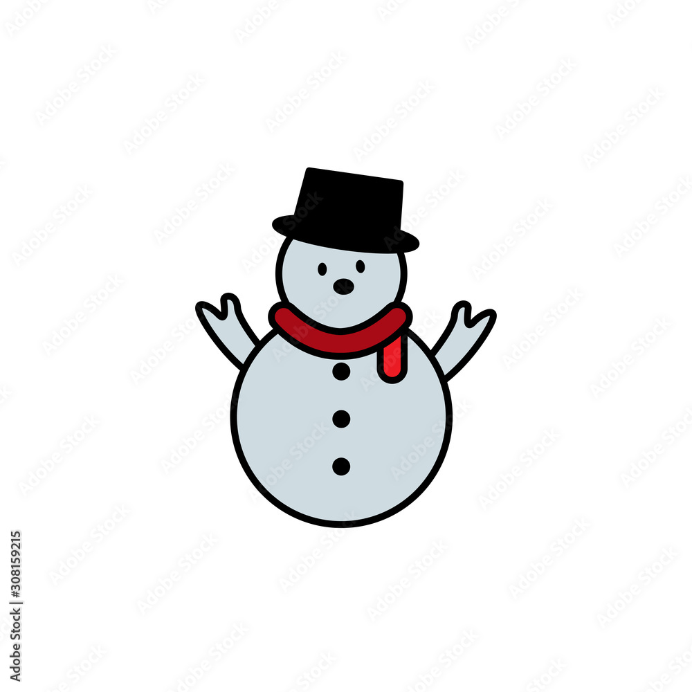 Snowman icon. Design template vector