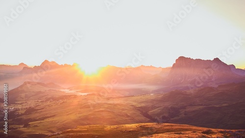 Beautiful Sunrise in Dolomites Italy