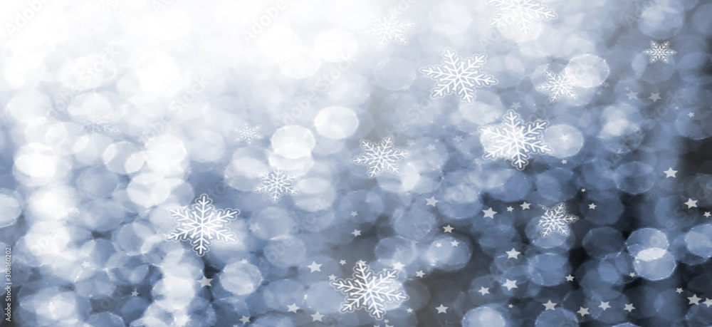 Christmas blurred background decorated with bokeh lights and snowflakes. For the computer screen image beautiful Christmas blurred background decorated with bokeh lights and snowflakes. For the computer screen image beautiful