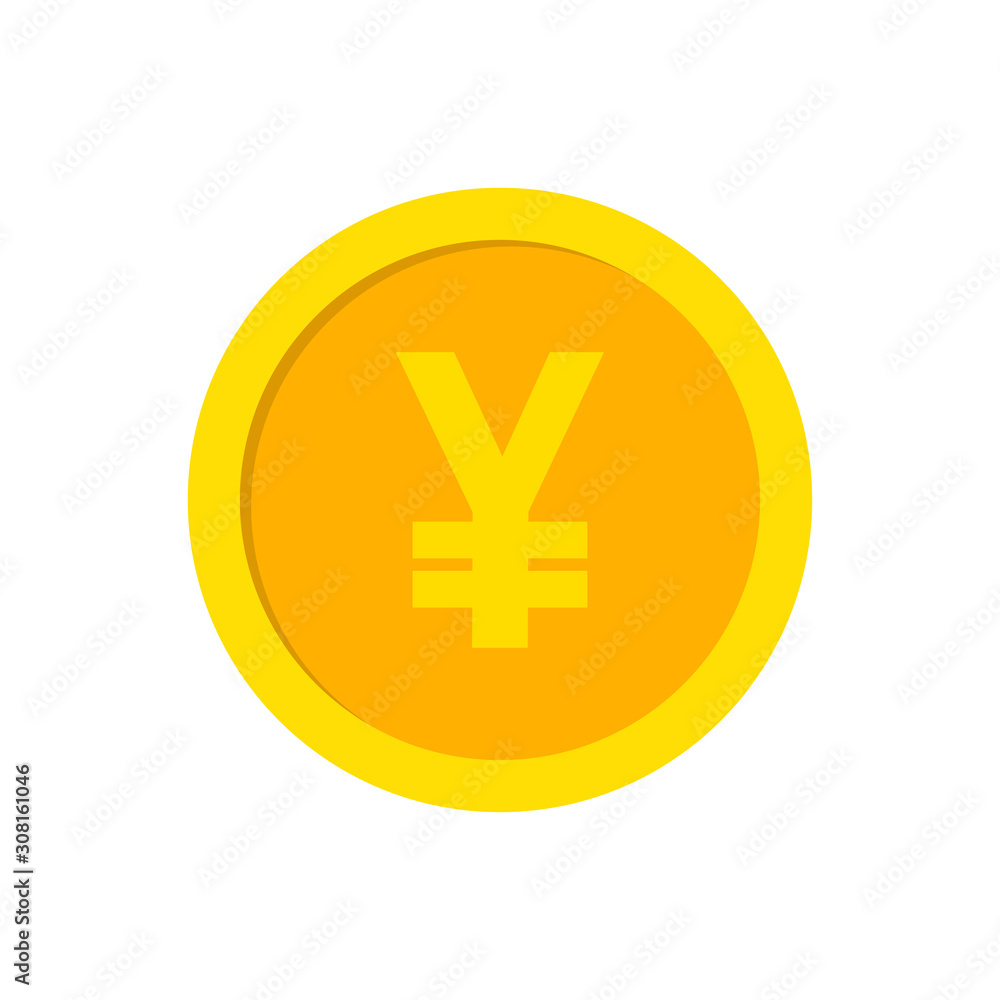 Yuan coin icon. Coin vector icon. Yellow gold money symbol. Flat vector illustration. Currency yuan symbol. Yuan coin icon. Coin vector icon. Yellow gold money symbol. Flat vector illustration. Currency yuan symbol.