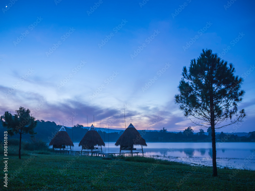 Morning sunrise at Chaiyaphum Reservoir
