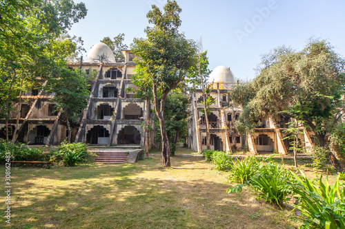 The ruins of the Maharishi Mahesh Yogi Ashram (Beatles Ashram) in Rishikesh, old center for transcendental meditation where the beatles learned this type of meditation.
