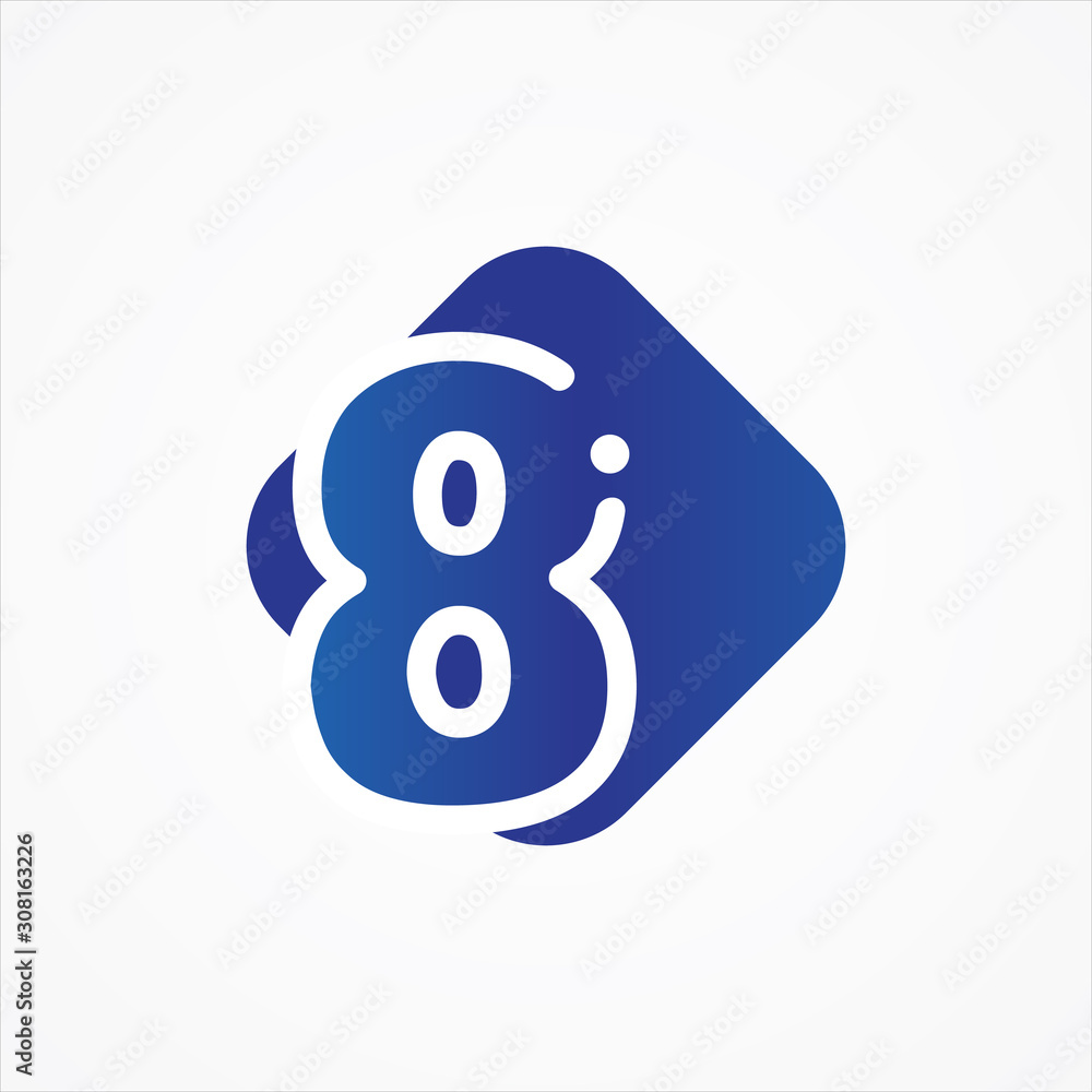 Vector square symbol letter 8 design minimalist Vector square symbol letter 8 design minimalist