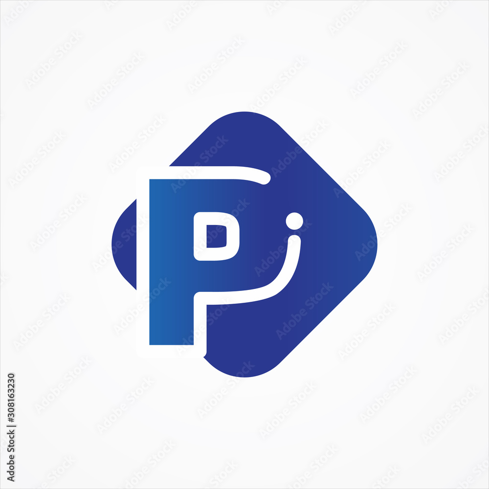 Vector square symbol letter P design minimalist Vector square symbol letter P design minimalist