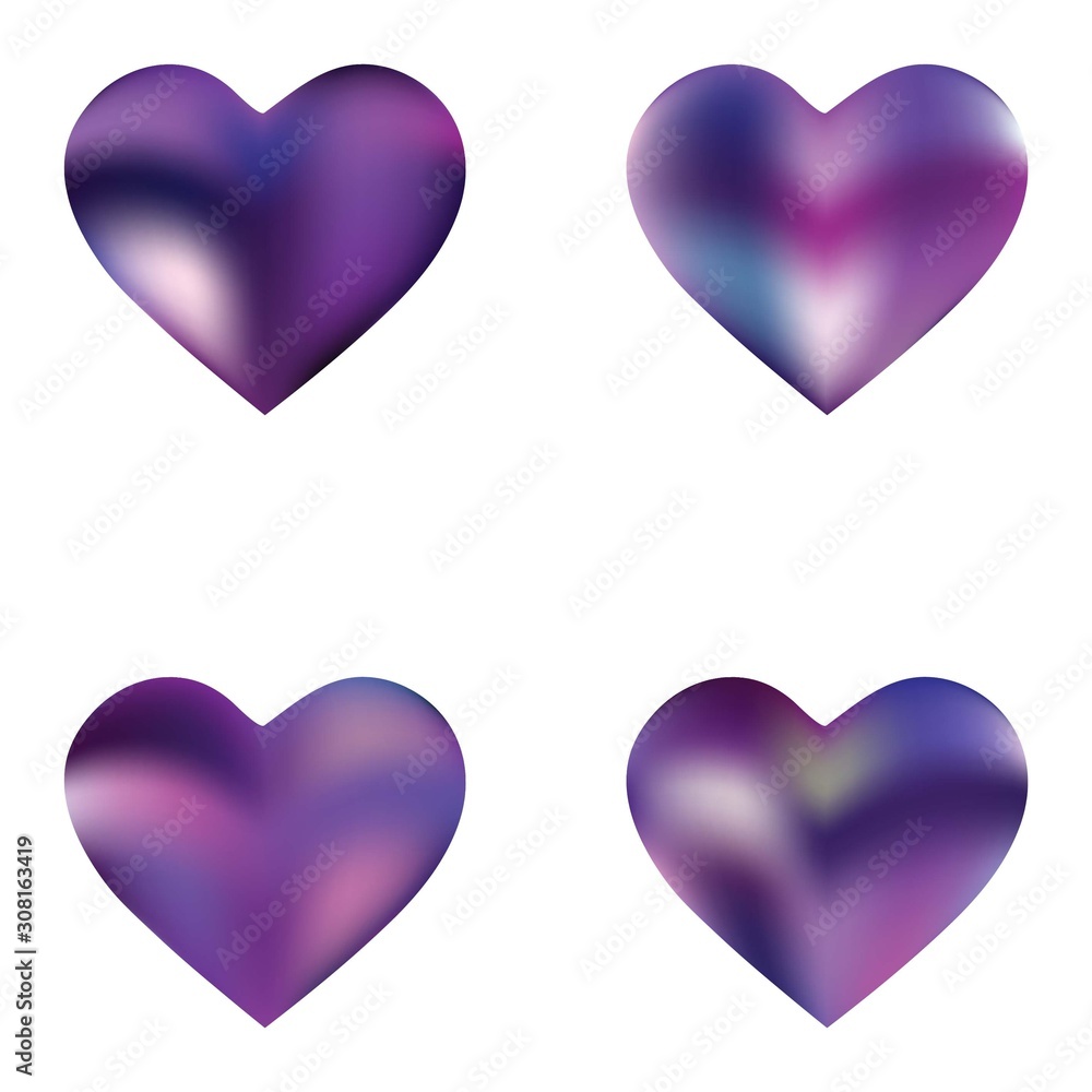 Set of smooth backgrounds hearts. Set of smooth backgrounds hearts.