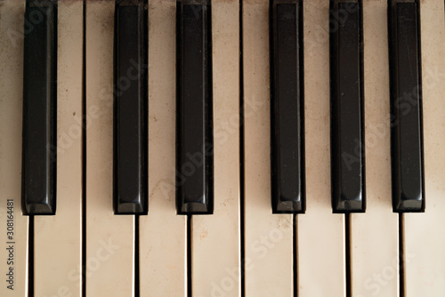 Piano Keys from differnt angles with dirty keys