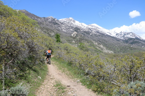 Mountain Biker on the Draper Alpine Trail, Draper, Utah