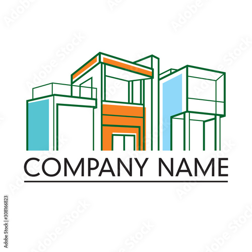 Modern Home Logo, Real Estate Logo
