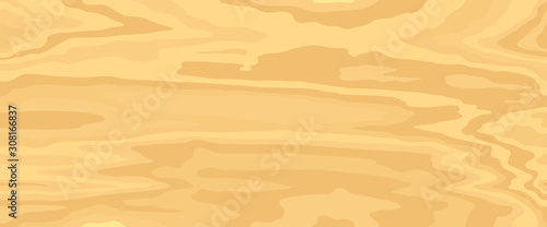 Light beige wood texture background. Empty natural pattern swatch template. Realistic plank. Vector illustration 
