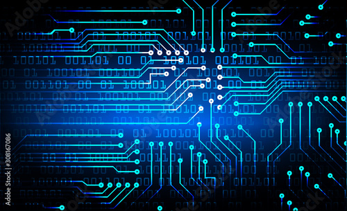 Blue cyber circuit future technology concept background