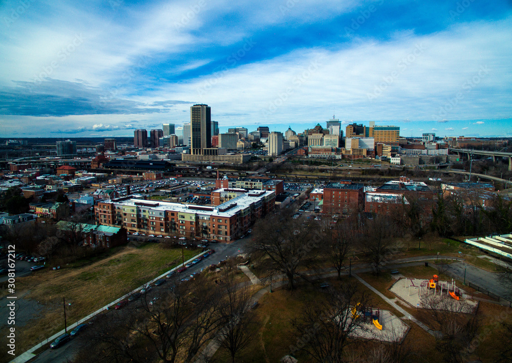 Aerial Shot of Downtown Richmond,Va