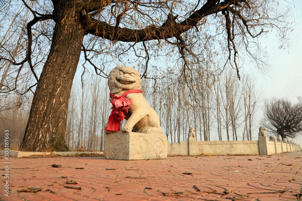 custom made wallpaper toronto digitalAncient Chinese stone lion sculpture