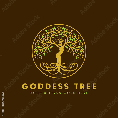 The Goddes Tree Logo, Nature Logo