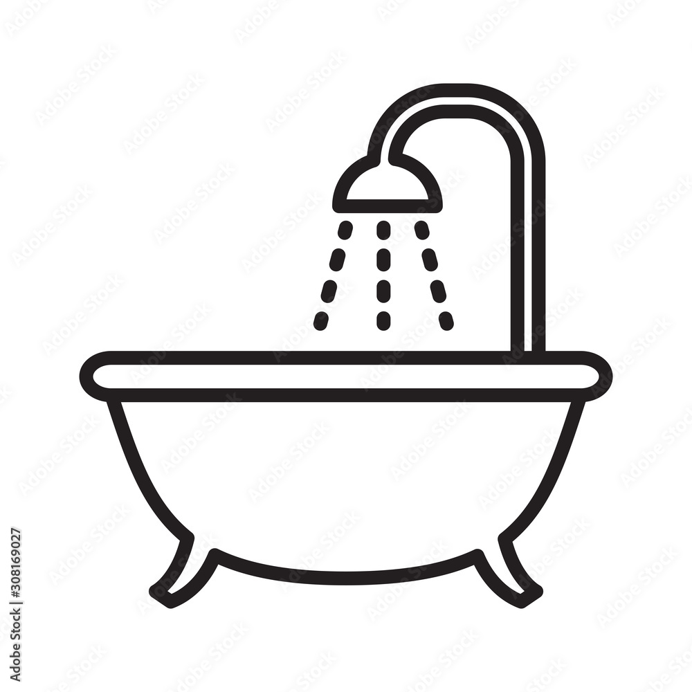 Bath tube icon vector simple design Bath tube icon vector simple design