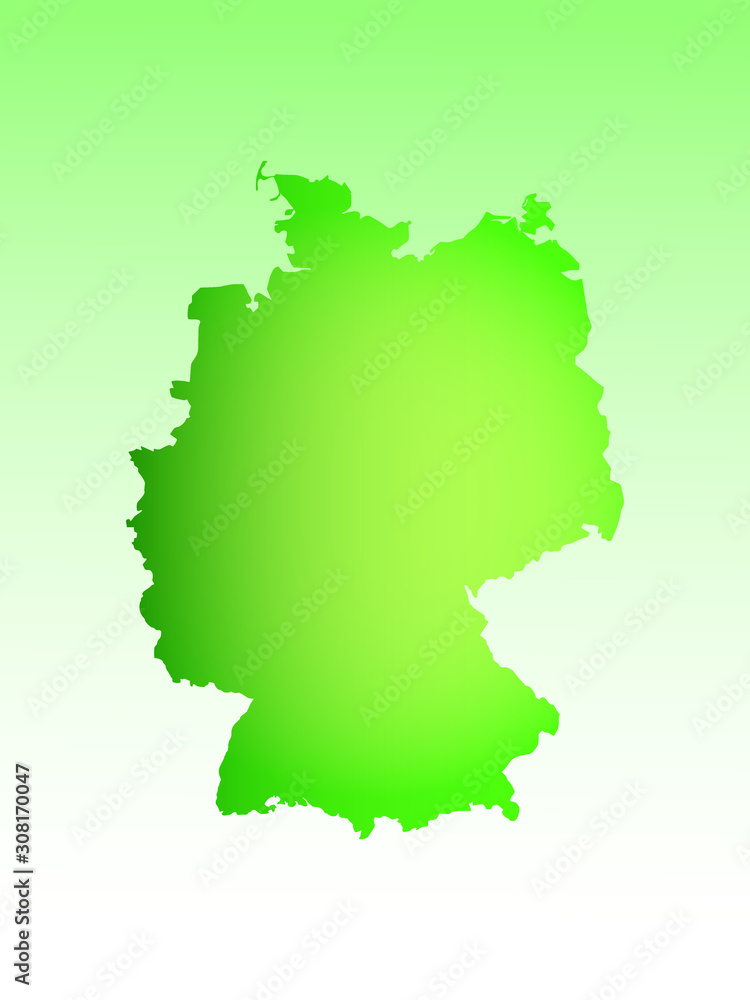 Germany map using green color with dark and light effect vector on light background illustration