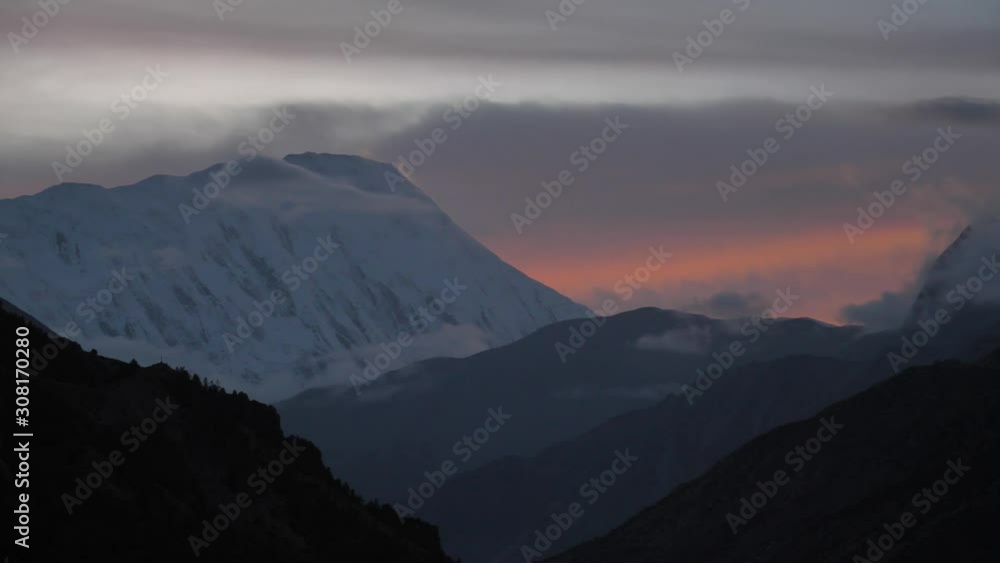 Epic big mountain landscape trekking the famed Annapurna Circuit in Nepal, 2019. Himalaya. Mountains. Epic big mountain landscape trekking the famed Annapurna Circuit in Nepal, 2019. Himalaya. Mountains.