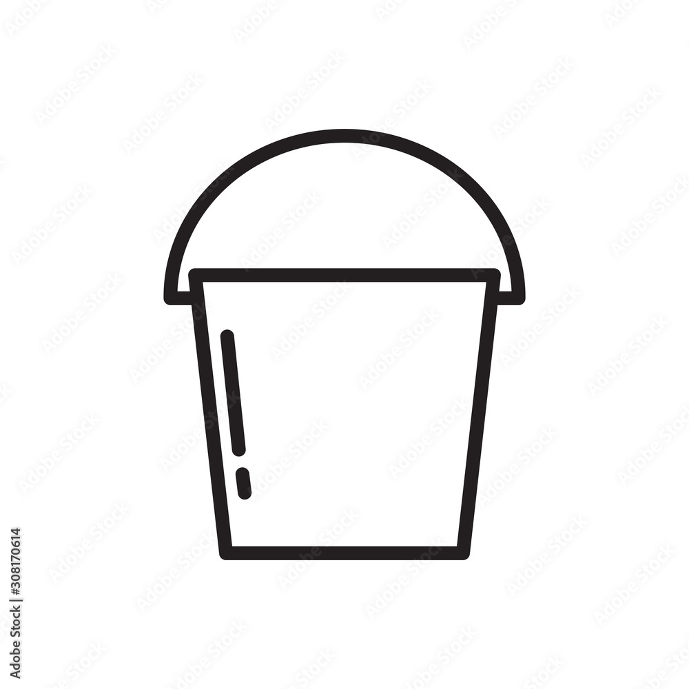 Bucket Icon Vector Simple Design Bucket Icon Vector Simple Design