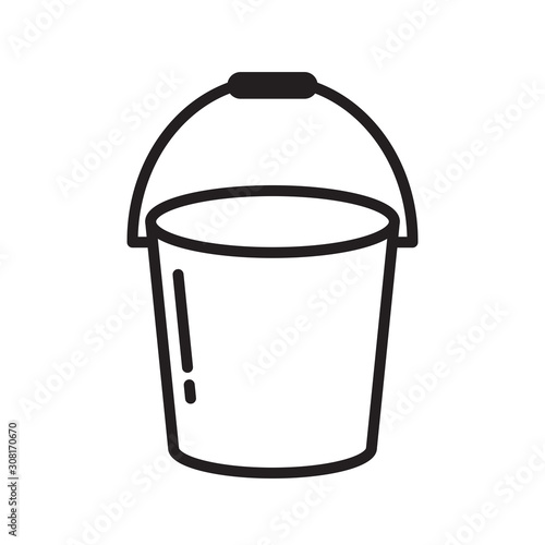 Bucket Icon Vector Simple Design