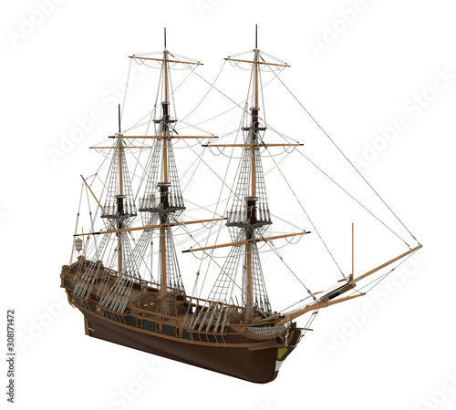 Sail Ship Isolated