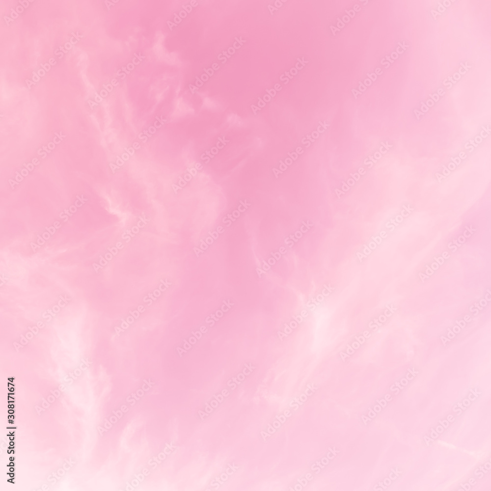 Abstract fantasy softly background, Sweet pink sky and clouds with pastel tone in sunny day