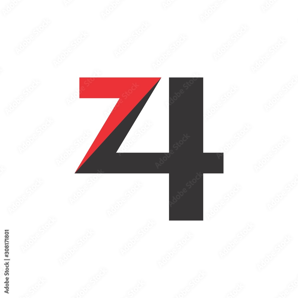 74 number logo design vector 74 number logo design vector