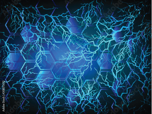 Blue cyber circuit future technology concept background