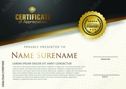 certificate template with luxury and elegant texture modern pattern,diploma,Vector illustration