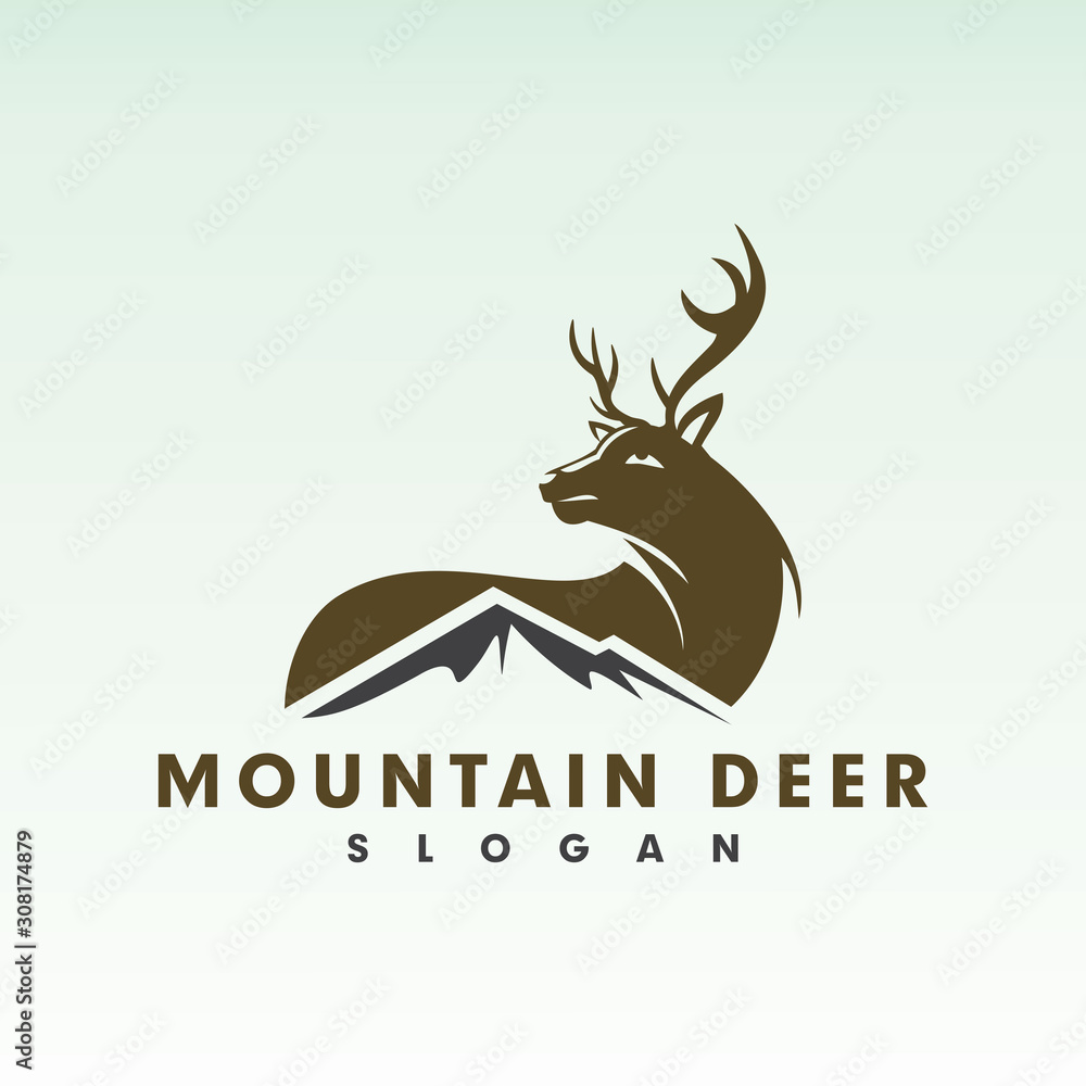 Obraz premium Peak and deer logo