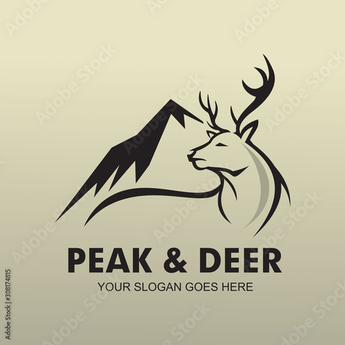 Peak and deer logo