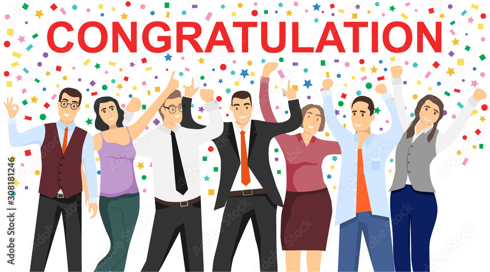 People who congratulate you. Congratulations. People wave their hands