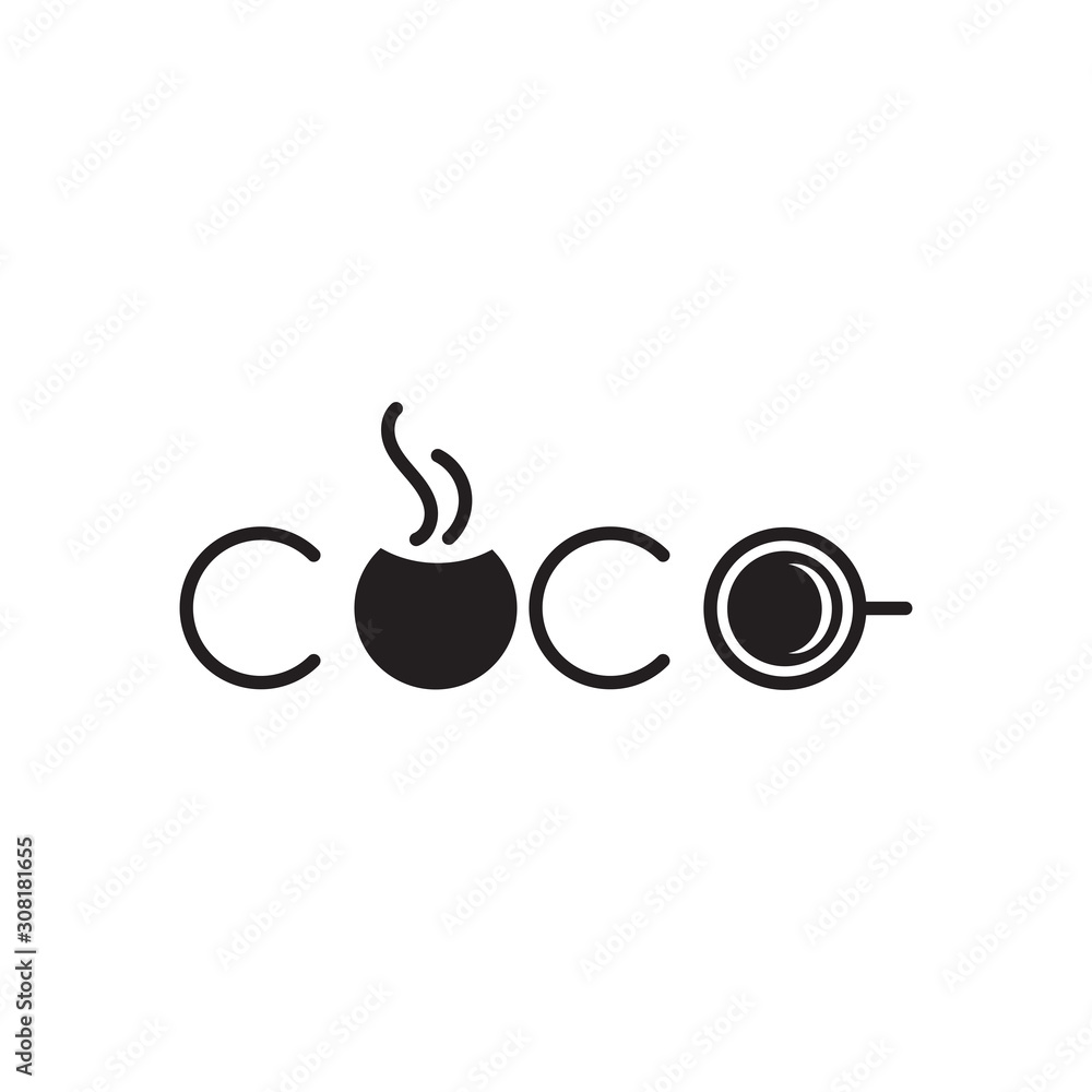 Fototapeta premium Simple Logo Design with Coffee Cup Icon