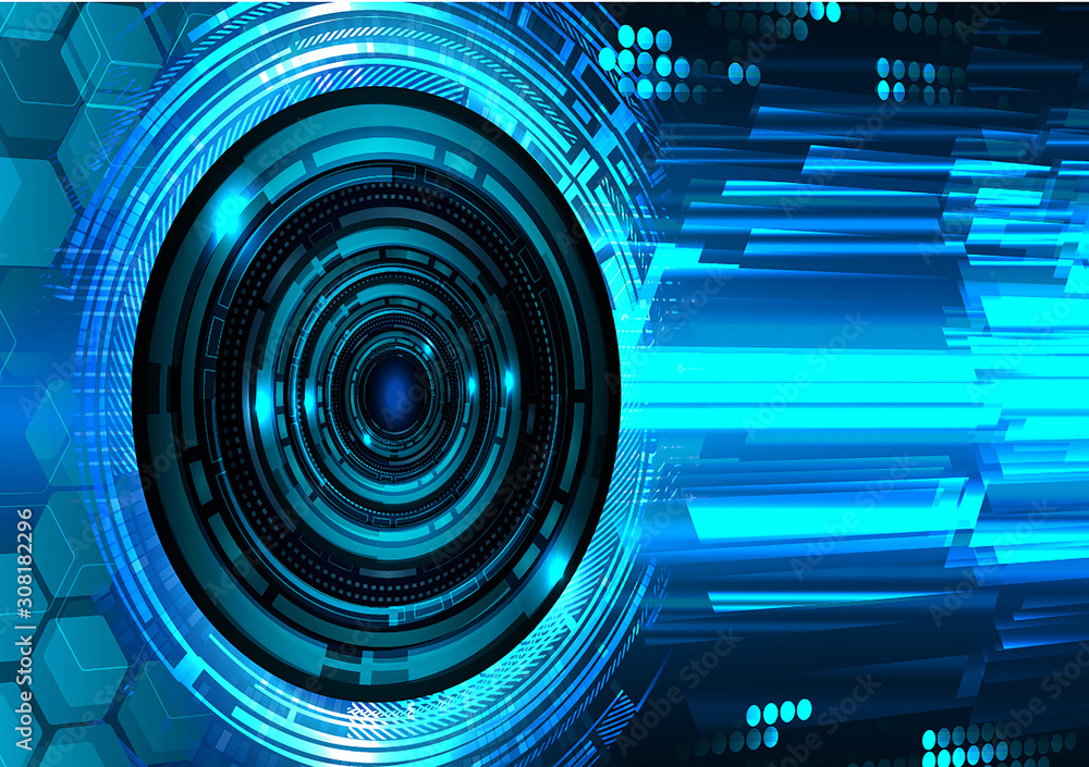Blue cyber circuit future technology concept background Blue cyber circuit future technology concept background