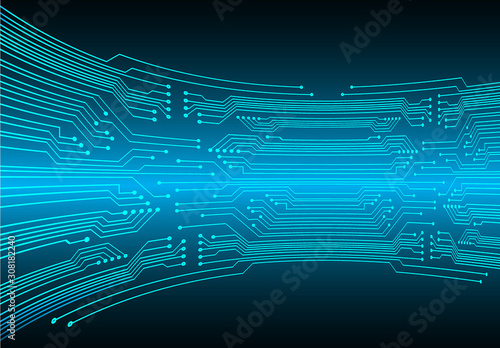 Blue cyber circuit future technology concept background