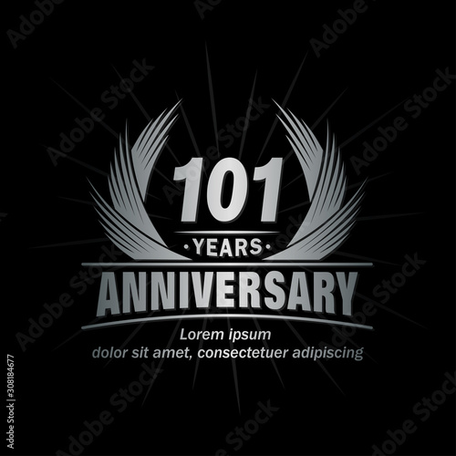 101 years logo design template. Anniversary vector and illustration template.