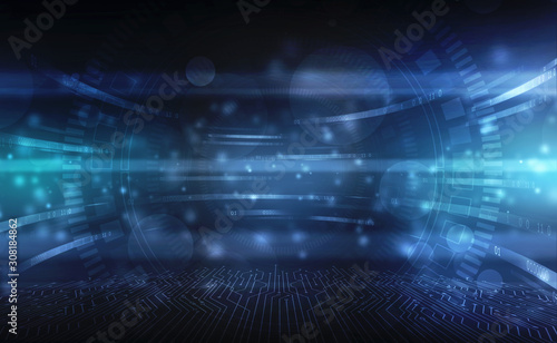 Binary Code Background, Digital Abstract technology background, flowing number one and zero text in binary code format in technology background. Digital Abstract technology background © blackboard