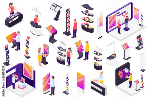 Technology Exhibition Isometric Set 