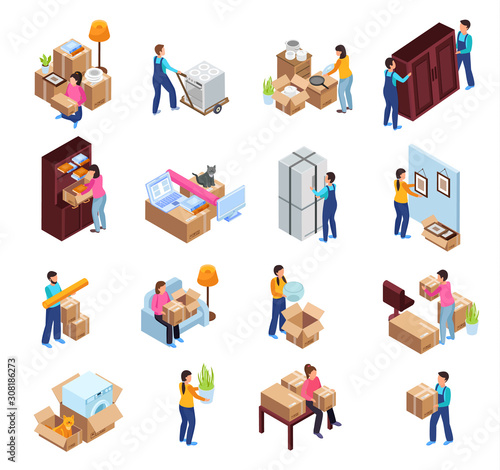 Relocation Service Icons Set