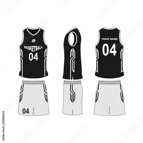 Basketball jersey set template collection.