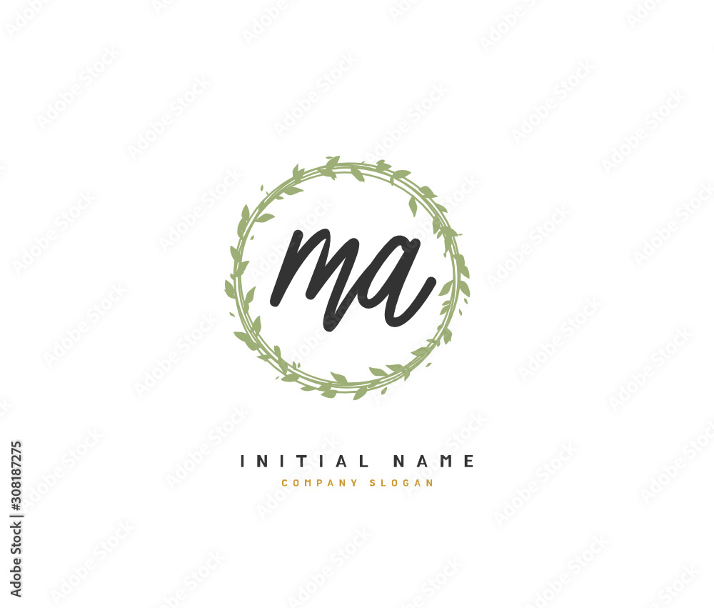 M A MA Beauty vector initial logo, handwriting logo of initial signature, wedding, fashion, jewerly, boutique, floral and botanical with creative template for any company or business. M A MA Beauty vector initial logo, handwriting logo of initial signature, wedding, fashion, jewerly, boutique, floral and botanical with creative template for any company or business.