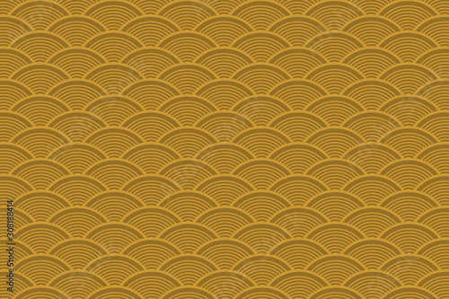 Gold circles form a rippling abstract textured background photo