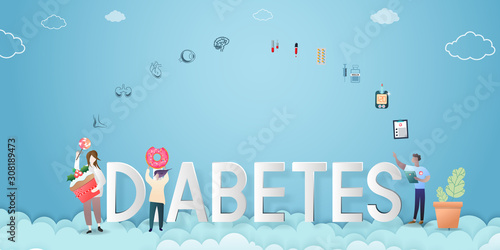 Diabetes patient treatment Concept. Blood glucose testing meter. Diabetes type 2 and insulin production. Suitable For Wallpaper, Banner, Background, Card, Book, And Landing Page.Vector Illustration