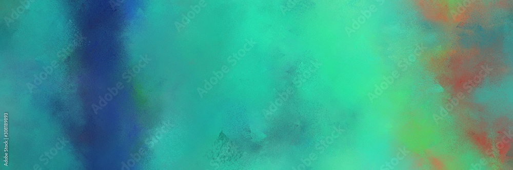 background texture. blue chill and light sea green colored vintage abstract painted background with space for text or image. can be used as header or banner
