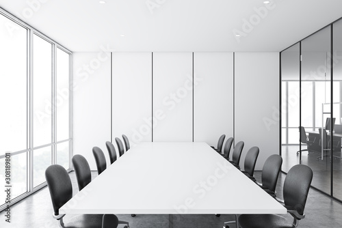 Obraz na plátně White panel meeting room and open space office