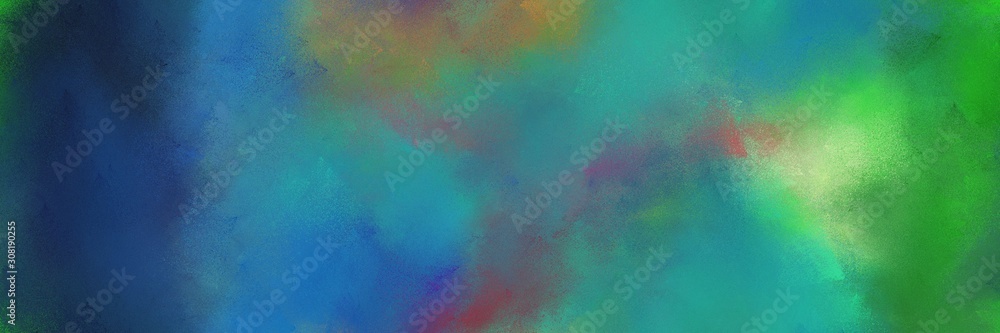 header vintage abstract painted background with teal blue and very dark blue colors and space for text or image. can be used as header or banner